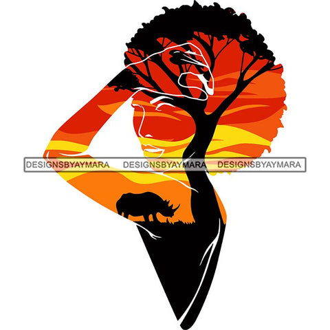 Sensual African Artwork Proud Roots Goddess Safari Savanna Africa Continent Exotic Environment  SVG Files For Cutting and More!
