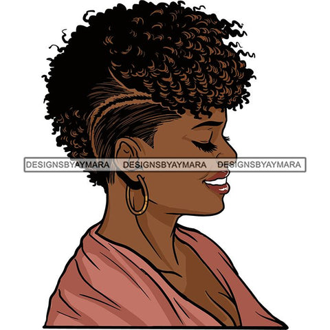 Afro Woman Short Haircut Curly Hairstyle Fashion Makeup Glamour SVG Files For Cutting and More!