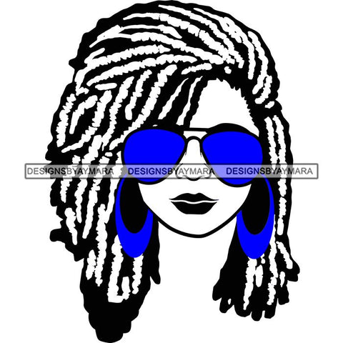 Afro Lola Boss Lady Dope Diva Glamour Wearing Glasses Accesories .SVG Cut Files