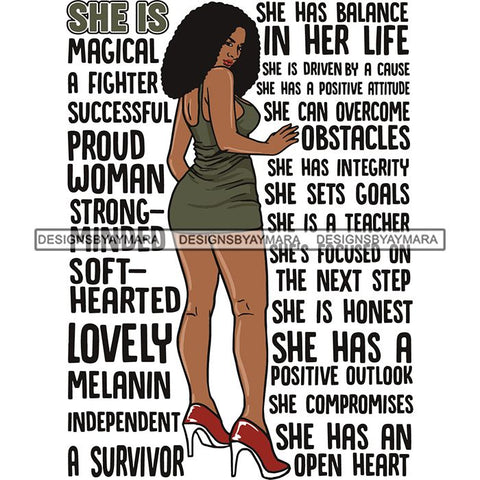 Afro Woman She's Successful Quotes SVG Files For Cutting and More!