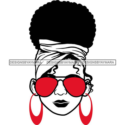 Afro Lola Boss Lady Dope Diva Glamour Wearing Glasses Accesories .SVG Cut Files