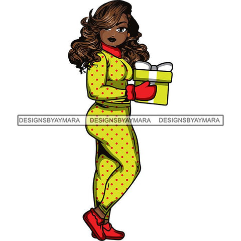 Afro Lola Christmas Winter Pajamas Gift .SVG Cutting Files For Silhouette and Cricut and More!
