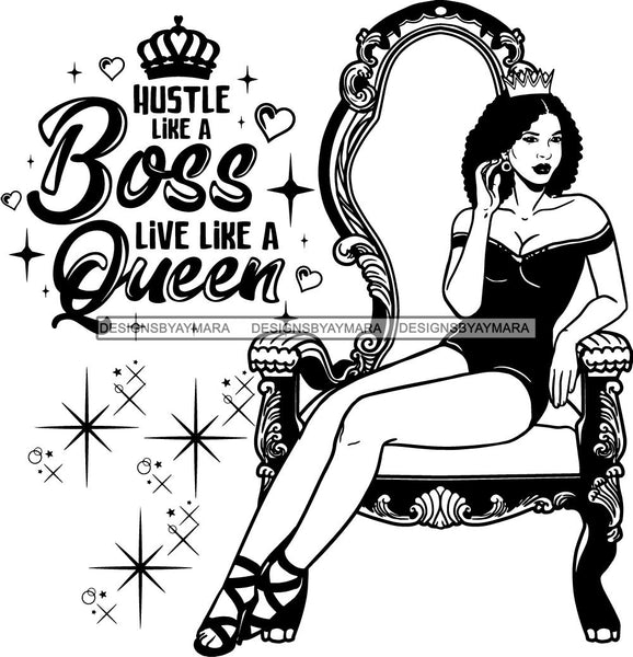 Afro Queen Goddess Melanin Nubian Glamour .SVG Cutting Files For Silhouette and Cricut