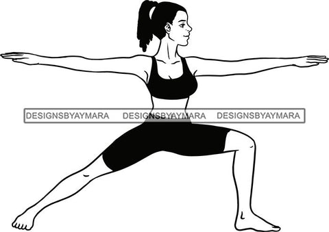 Woman Doing Yoga Meditation Wellness Meditate Relax Inhale Exhale Pose Position .SVG Cutting Files For Silhouette Cricut and More!