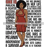 Afro Woman She's Successful Quotes SVG Files For Cutting and More!