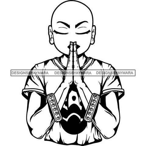 Afro Lola Praying God Lord Prayers In God We Trust .SVG Clipart Cutting Files For Silhouette and Cricut and More!