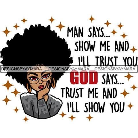 Afro Melanin Popping Lola Kinky Hair God Quotes SVG Cutting Files For Silhouette Cricut and More