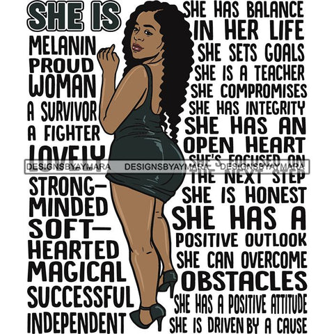 Afro Woman She's Successful Quotes SVG Files For Cutting and More!