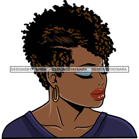 Afro Black Woman Sister-lock Hairstyle .SVG Cutting Files For Silhouette Cricut and More!
