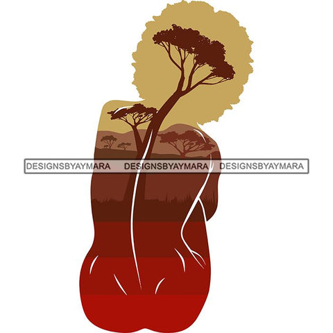 Sensual African Artwork Proud Roots Goddess Safari Savanna Africa Continent Exotic Environment  SVG Files For Cutting and More!
