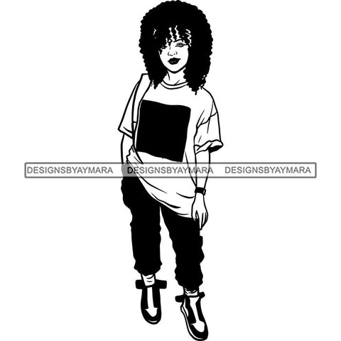 Fashion Woman Model Posing Summer Outfit Vogue Goddess Glamour Trendy Clothing Vector SVG Cutting Files