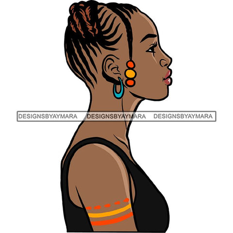 Ebony Afro Woman Nubian Melanin Brown Skin Makeup Model Glasses Accesories SVG Cut Files