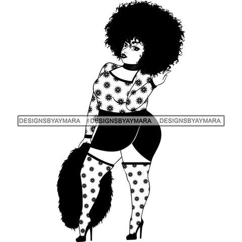 Afro Nubian Melanin Popping Kinky Hair Beautiful African American Woman SVG Cutting Files