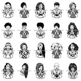 Bundle 20 Afro Lola Praying God Lord Prayers In God We Trust .SVG Clipart Cutting Files For Silhouette and Cricut and More!