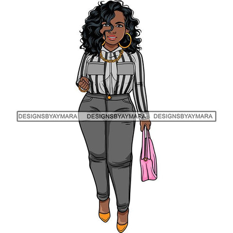 Afro Lola Classy Fashion Lady Glamour Businesswoman .SVG Cutting Files For Silhouette Cricut and More!