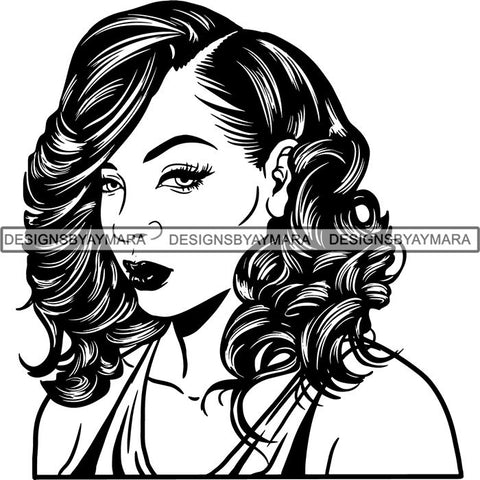 Beautiful Afro Woman Unique Designs In Black and White SVG Cutting Files For Silhouette Cricut and More