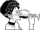 Woman Drinking Wine Relax Chilling Free Stress Feeling Fine Like a Red Wine Alcohol Drinker SVG Cutting Files For Silhouette Cricut and More!