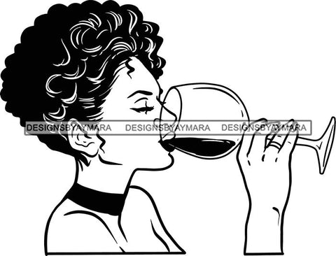 Woman Drinking Wine Relax Chilling Free Stress Feeling Fine Like a Red Wine Alcohol Drinker SVG Cutting Files For Silhouette Cricut and More!