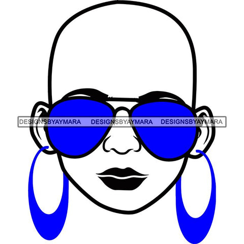 Afro Lola Boss Lady Dope Diva Glamour Wearing Glasses Accesories .SVG Cut Files