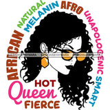 Afro Powerful Woman Life Quotes Unapologetic Strong Independent Educated Smart Queen SVG Cutting Files