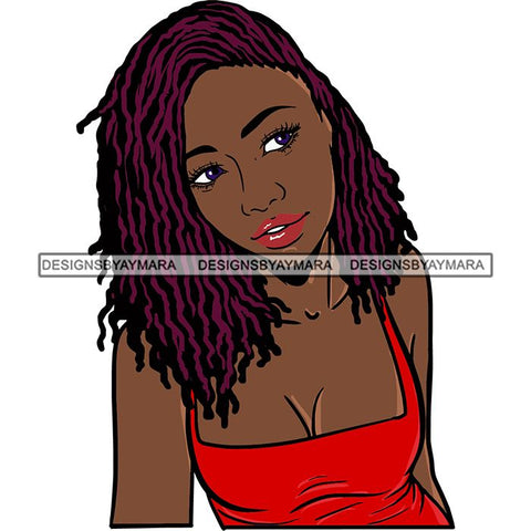 Afro Black Woman Sister-lock Hairstyle Beautiful Diva .SVG Cutting Files For Silhouette Cricut and More!