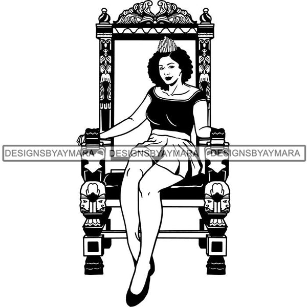 Afro Queen Goddess Melanin Nubian Glamour .SVG Cutting Files For Silhouette and Cricut