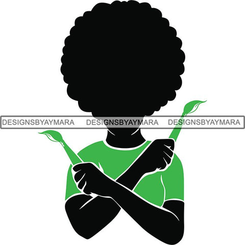 Afro Craft Lady SVG Cutting Files For Silhouette Cricut and More