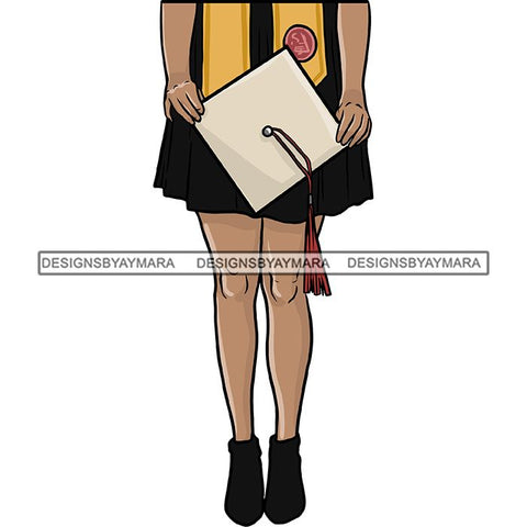 Graduation Achievement Hard Work Diploma Success Robe Cap Certificate College SVG Cutting Files