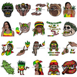 Bundle 20 Rasta High Life Smoking Weed Everyday 420 Cannabis Pot Head Weed Leaf Grass Marijuana Joint Blunt Stoned SVG Cutting Files