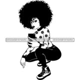 Afro Nubian Melanin Popping Kinky Hair Beautiful African American Woman SVG Cutting Files