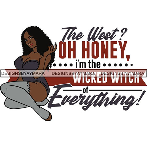 Afro Sexy Witches Halloween SVG Cutting Files For Silhouette Cricut and More