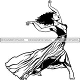 Afro Black Ballerina Woman Ballet Dancer .SVG Cut Files For Silhouette and Cricut