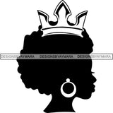 Black Afro Queen Silhouette Style SVG Cut Files
