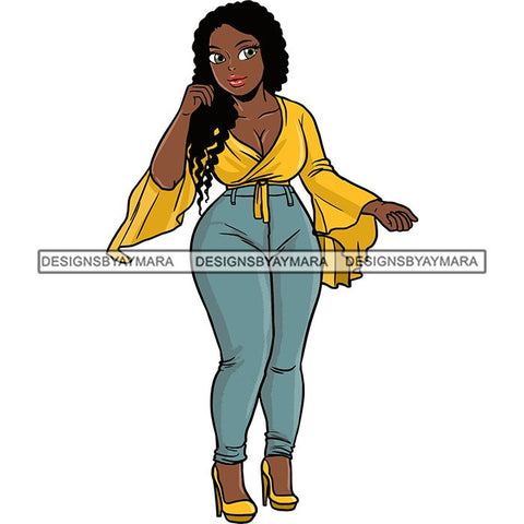 Afro Thick Thigh Big Eyes Woman Sassy Exotic Curvy Goddess .SVG Cutting Files For Silhouette and Cricut and More!