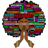 Afro Woman Praying Hair Life Quotes Strong Independent Educated Melanin SVG Cutting Files