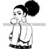 Afro Nubian Melanin Popping Kinky Hair Beautiful African American Woman SVG Cutting Files