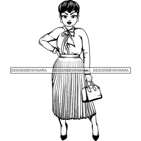 Afro Classy Lola Elegance Glamour Church Lady .SVG Clipart Vector Cutting Files For Circuit Silhouette Cricut and More!