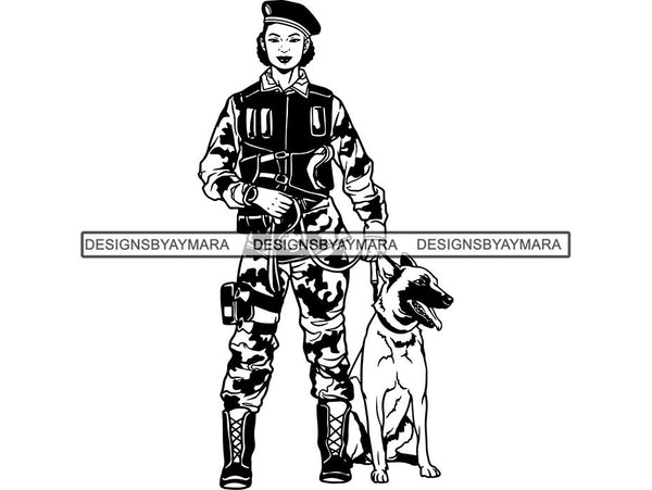 Military Woman USA Proud Melanin SVG Cut Files