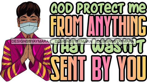 Afro Lola Praying God For Strength Protection Quotes Sad Crying Pain Face Mask Begging Prayers Virus SVG Vector Clipart Cutting Files