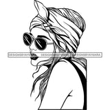 Beautiful Woman Turban Head Wrap Hairstyle SVG Files For Cutting and More!