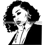 Ebony Afro Woman Nubian Melanin Brown Skin Makeup Model Glasses Accesories SVG Cut Files