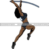Afro Black Woman Runner Sprinting Athletic Sport .PNG Print File Not For Cutting