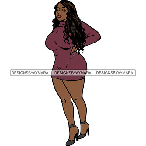 BBW Thick Thigh Woman Sassy Exotic Curvy Big Bone Goddess .SVG Cutting Files For Silhouette and Cricut and More!