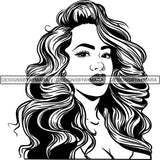 Beautiful Afro Woman Unique Designs In Black and White SVG Cutting Files For Silhouette Cricut and More