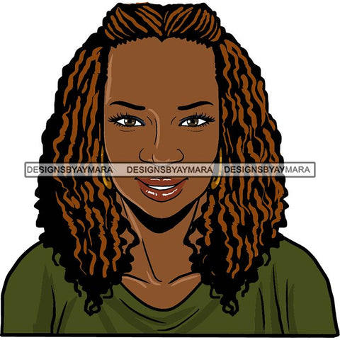 Afro Black Woman Sister-lock Hairstyle Beautiful Diva .SVG Cutting Files For Silhouette Cricut and More!
