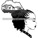 African American Woman Goddess Safari Savanna Africa Continent SVG Files For Cutting and More!