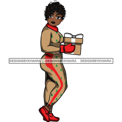 Afro Lola Christmas Winter Pajamas Gift .SVG Cutting Files For Silhouette and Cricut and More!