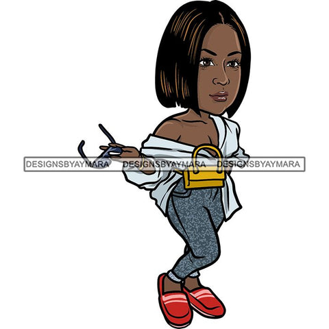 Fashion Woman Model Posing Summer Outfit Vogue Goddess Glamour Trendy Clothing Vector SVG Cutting Files