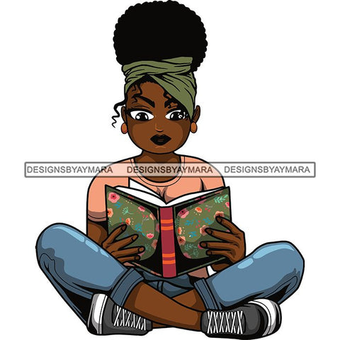 Afro Lola Reading Education Smart Woman .SVG Cutting Files For Silhouette Cricut and More!