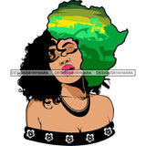 Safari Goddess Africa Continent African American Woman Savanna Animals Hair SVG Cutting Files.